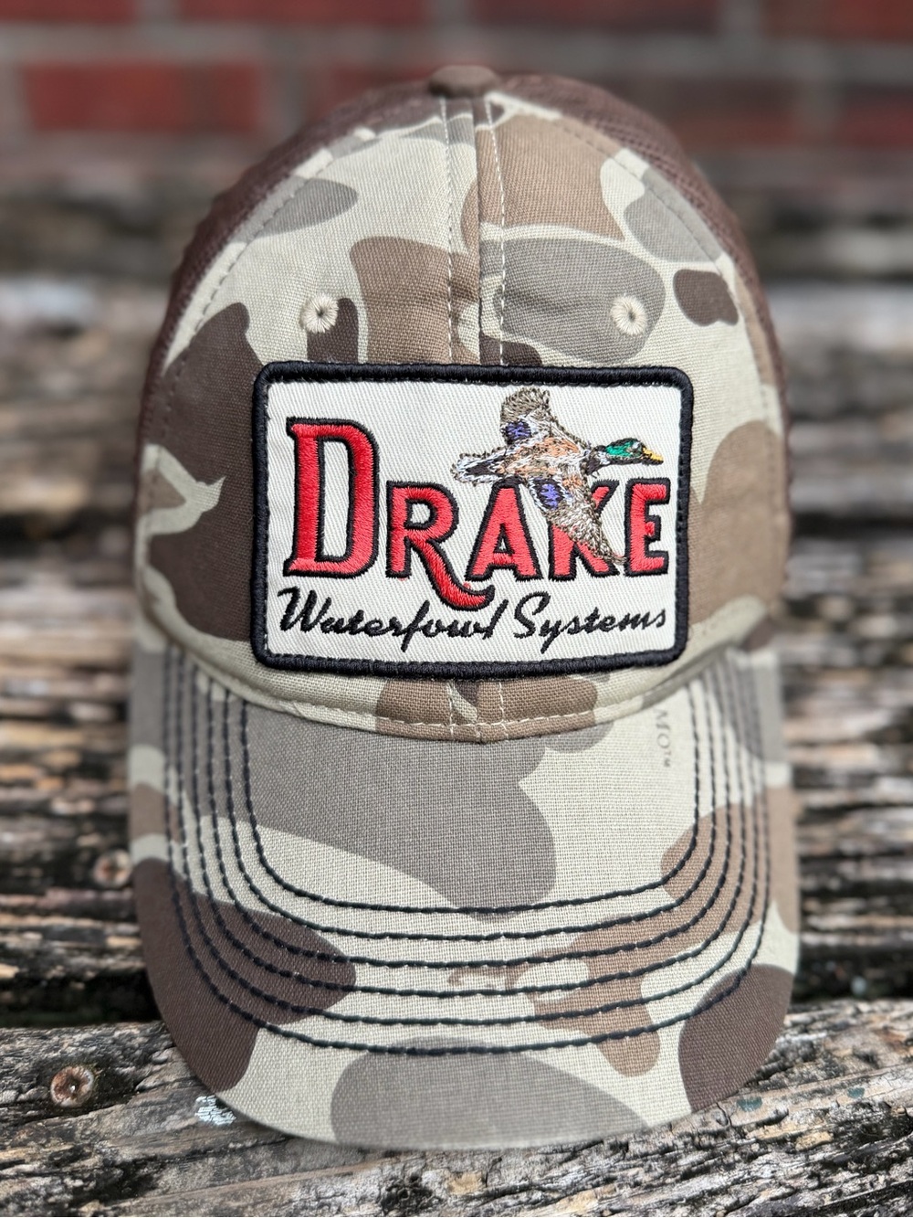Drake Waterfowl Systems Sq. Patch Camouflage Adjustable SnapBack Trucker Hat P7